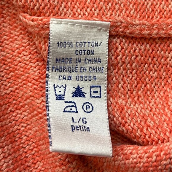Tabi Simply Classic V Neck Cotton Sweater, Women's Size Large in Orange - Picture 7 of 7